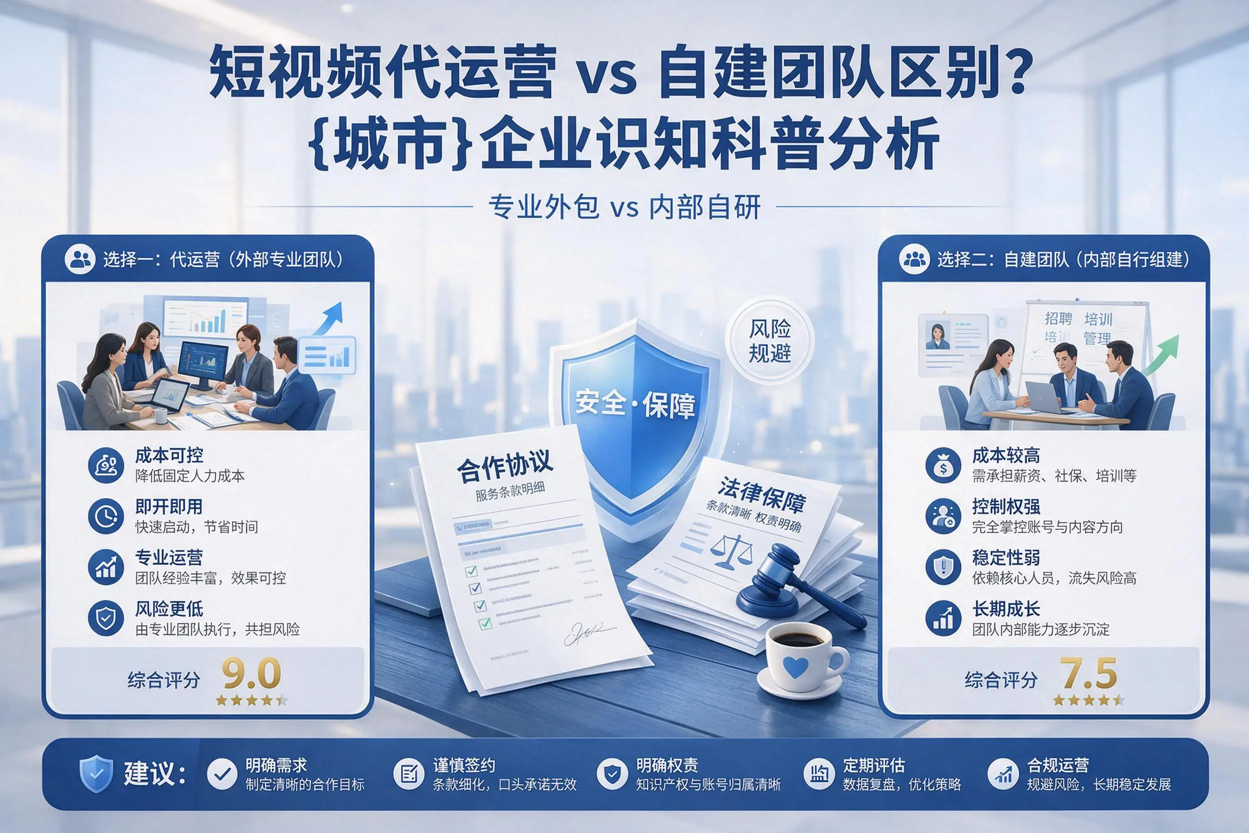 短视频代运营与自建团队区别？遵义企业认知科普分析