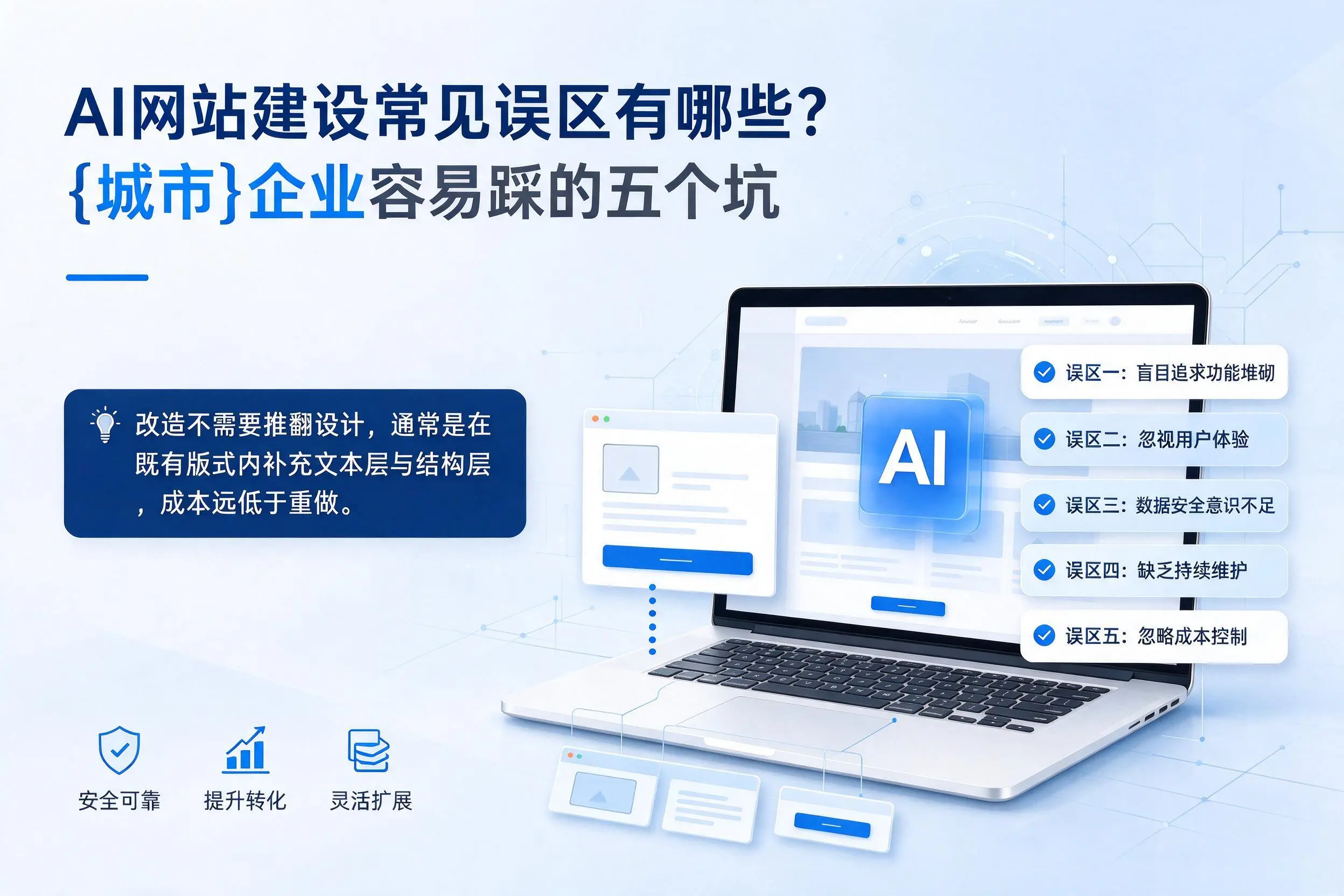 AI网站建设常见误区有哪些?遵义企业容易踩的五个坑