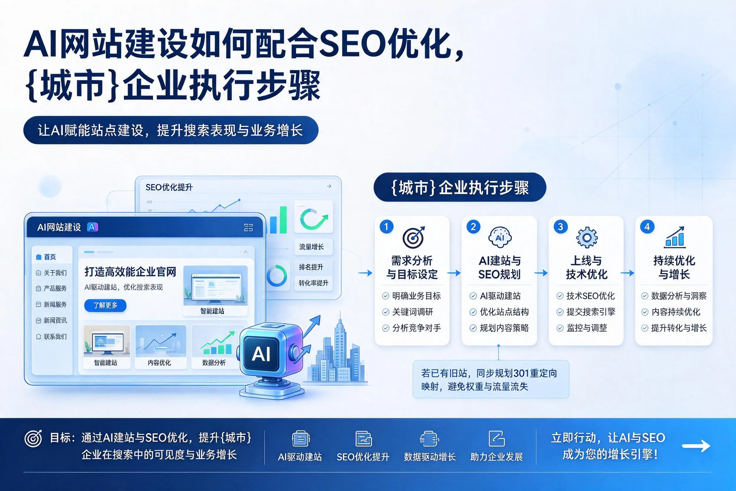AI网站建设如何配合SEO优化，遵义企业执行步骤