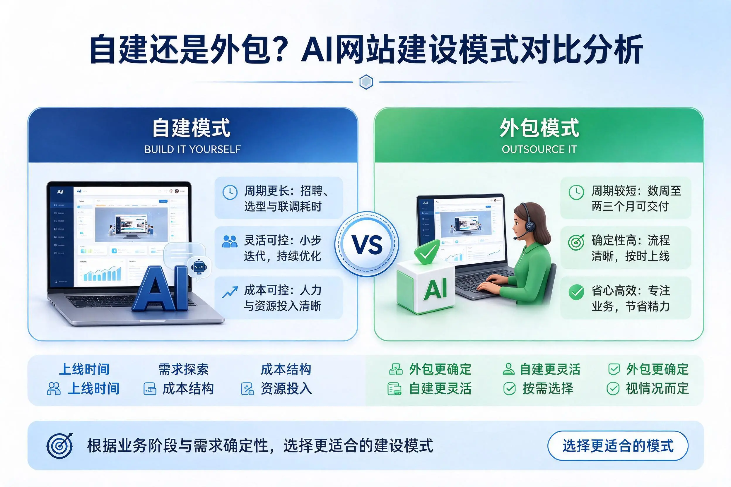 自建还是外包?遵义AI网站建设模式对比分析