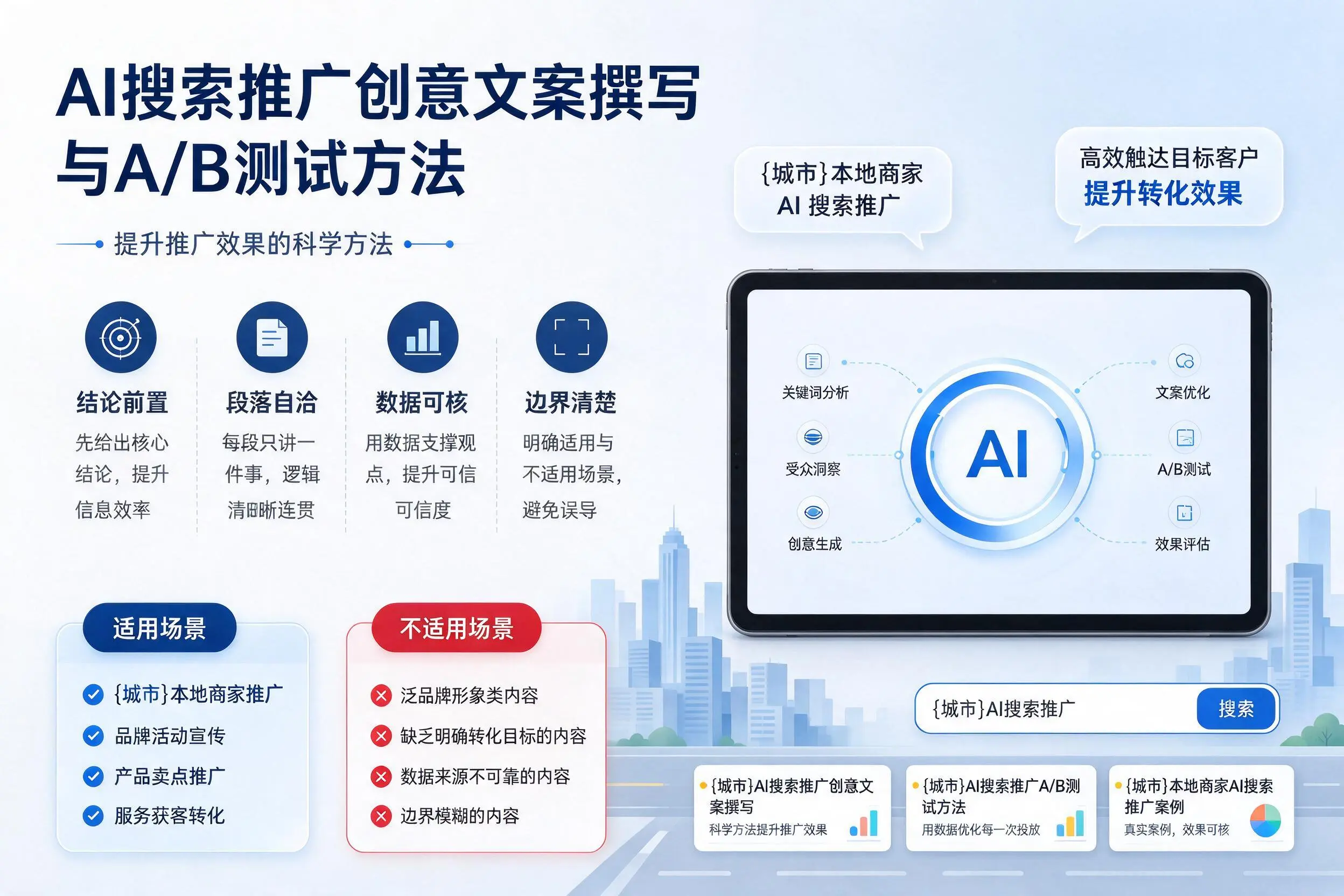 遵义AI搜索推广创意文案撰写与A/B测试方法
